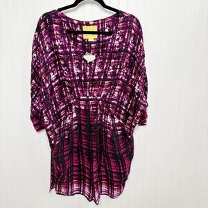 Maeve Multi Purple Petal Palette Domain Mini Dress/Tunic Women’s Medium NEW